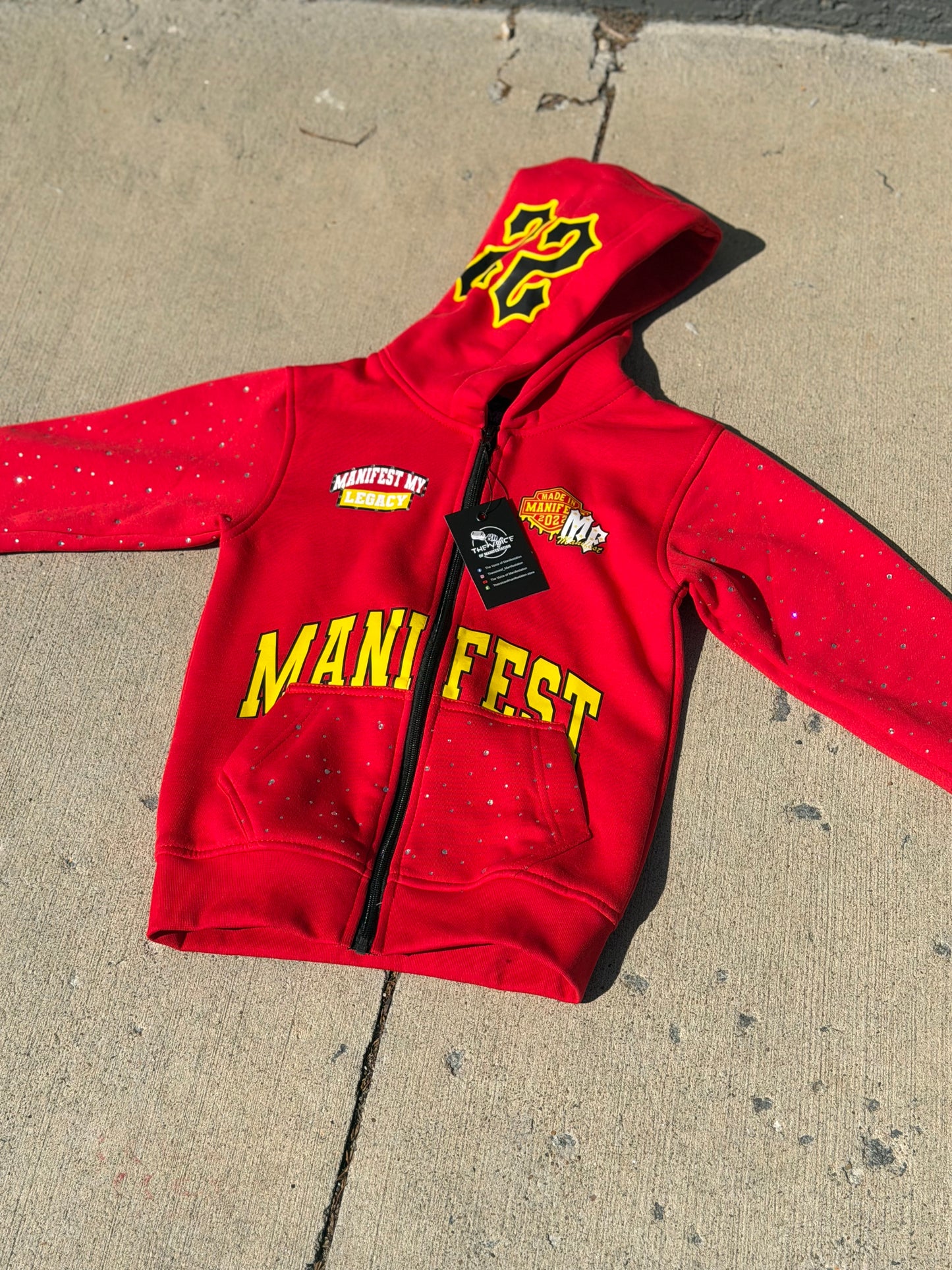 Red Manifest lightweight zip-up jacket (Kids & Adults)