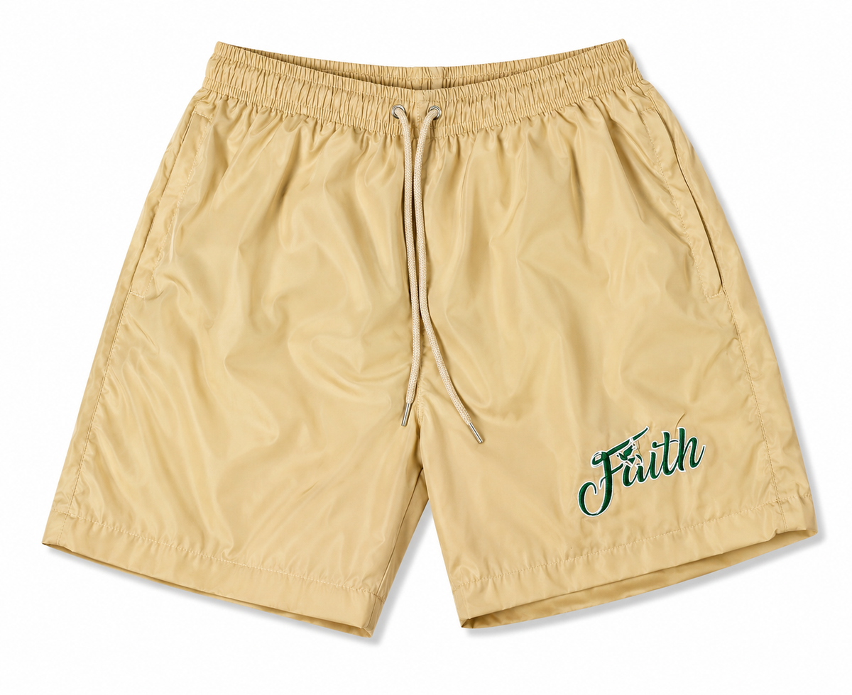 Tan Brown (Faith) windbreaker shorts