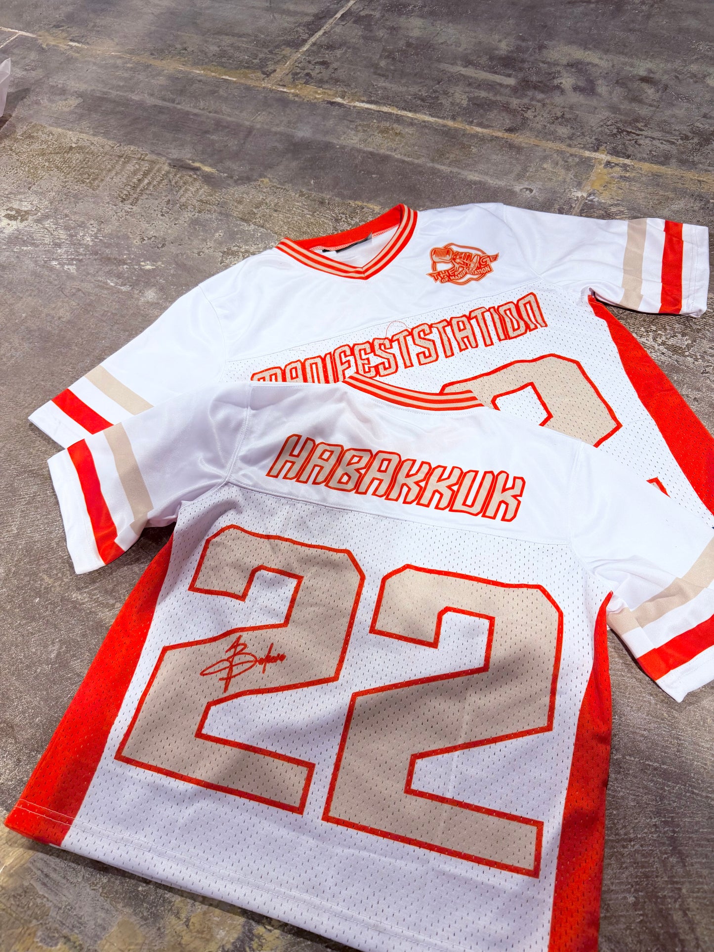 White/Orange Manifestation autograph jersey ( Kids & Adults )