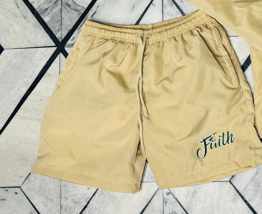 (Faith) Tan nylon shorts