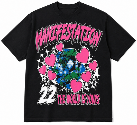 Manifestation Graphic Oversized Tee (Pink)