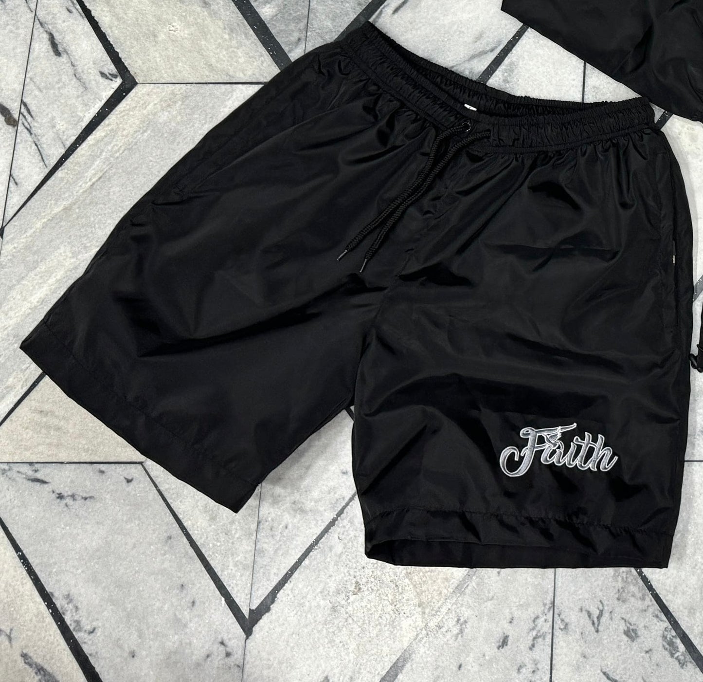 (Faith) Black Nylon Shorts