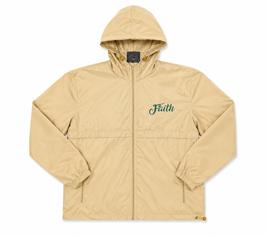 Tan Brown Faith windbreaker Jacket