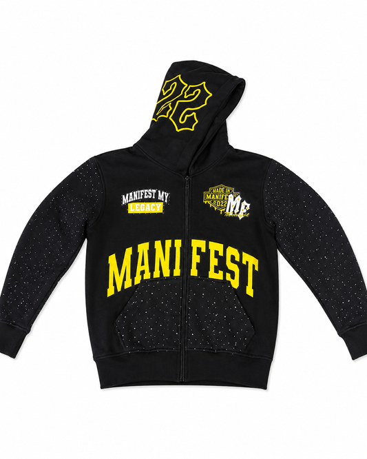 Black lightweight Manifest zip-up jacket (Kids & Adults)