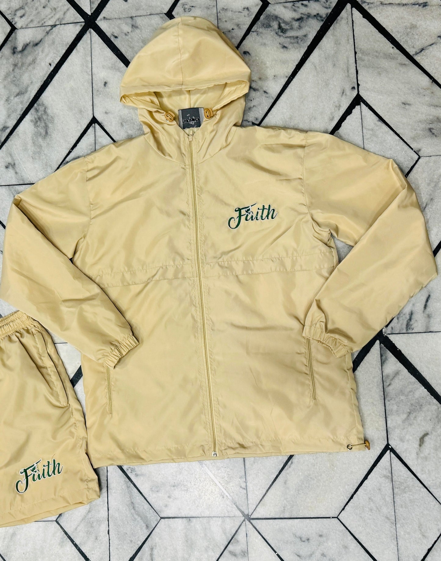 (Faith) Tan Nylon Jacket