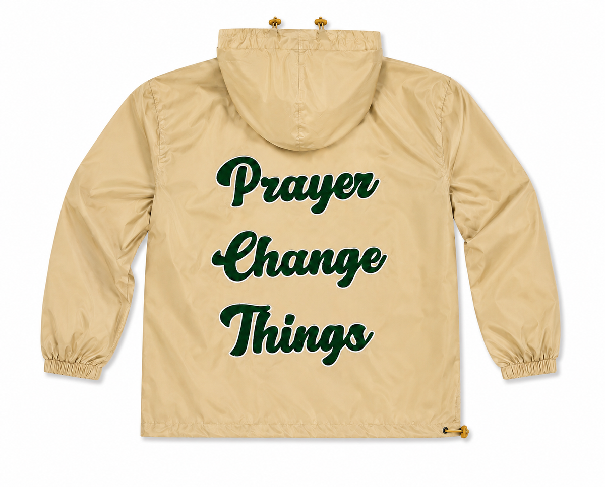 Tan Brown Faith windbreaker Jacket