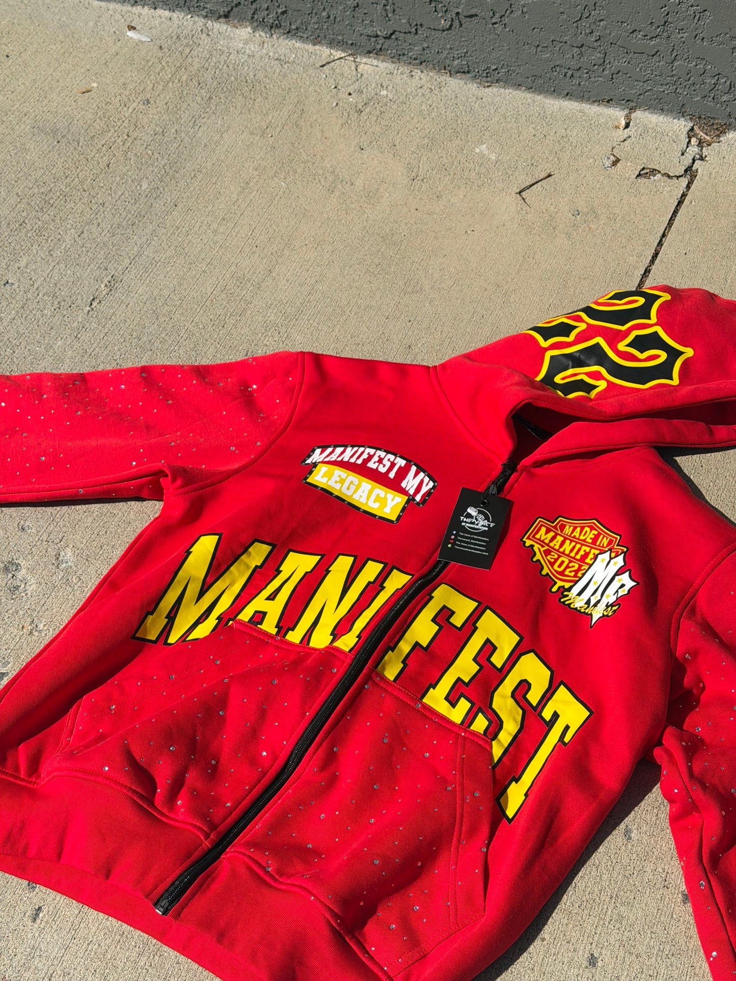 Red Manifest lightweight zip-up jacket  (Kids & Adults)