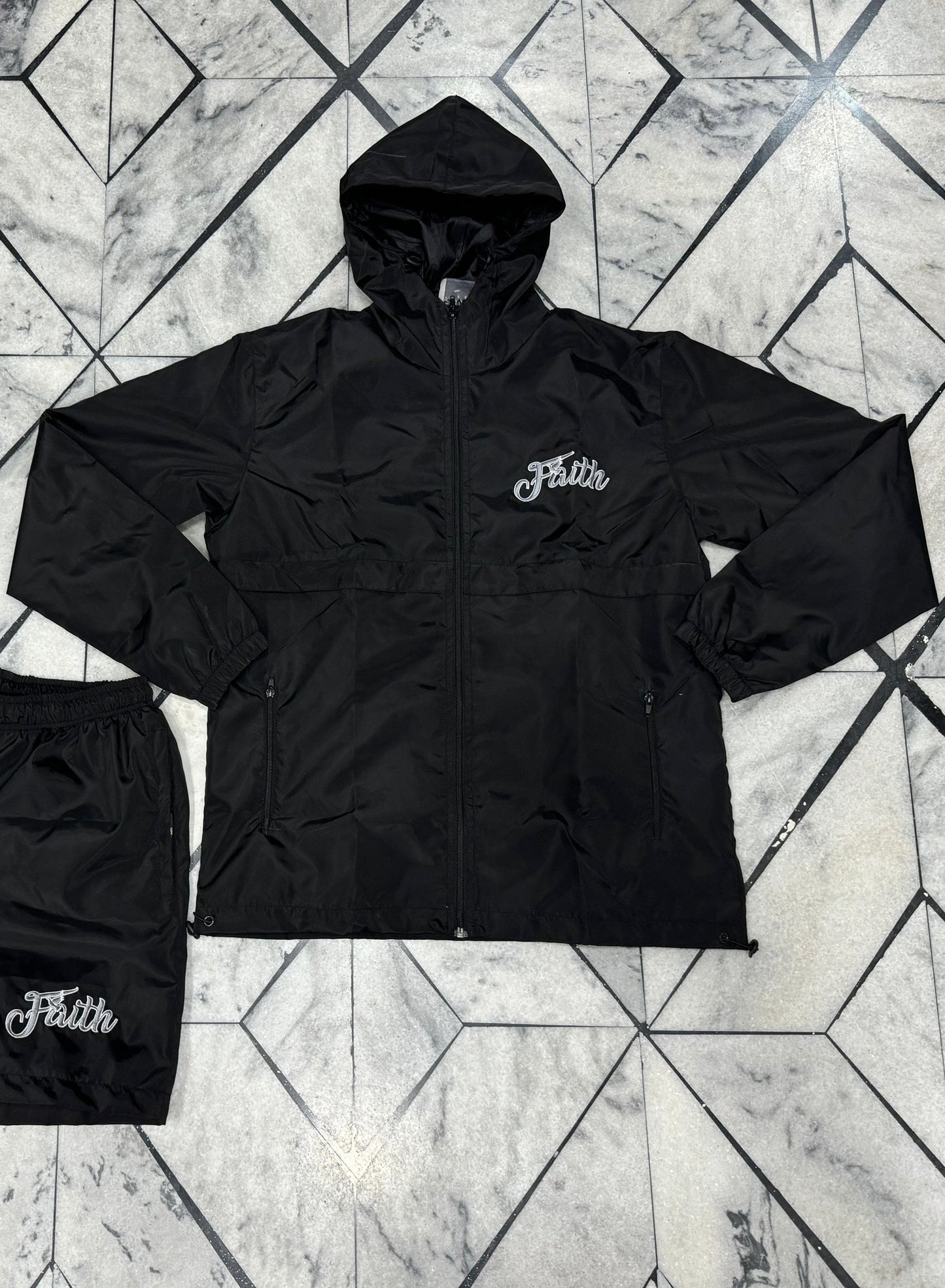 (Faith) Black nylon jacket