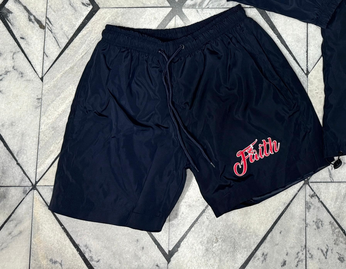 (Faith) Navy Blue Nylon shorts